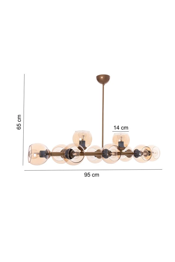 Umur Aydınlatma Minör 10'lu Eskitme Büyük Avize Sarkıt - Resim 2