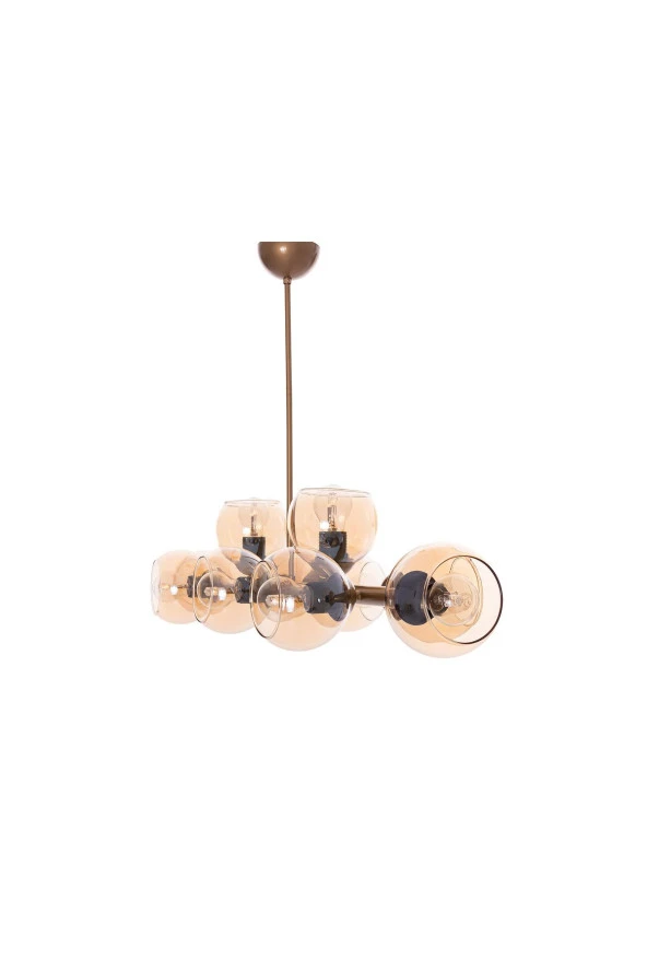 Umur Aydınlatma Minör 10'lu Eskitme Büyük Avize Sarkıt - Resim 3