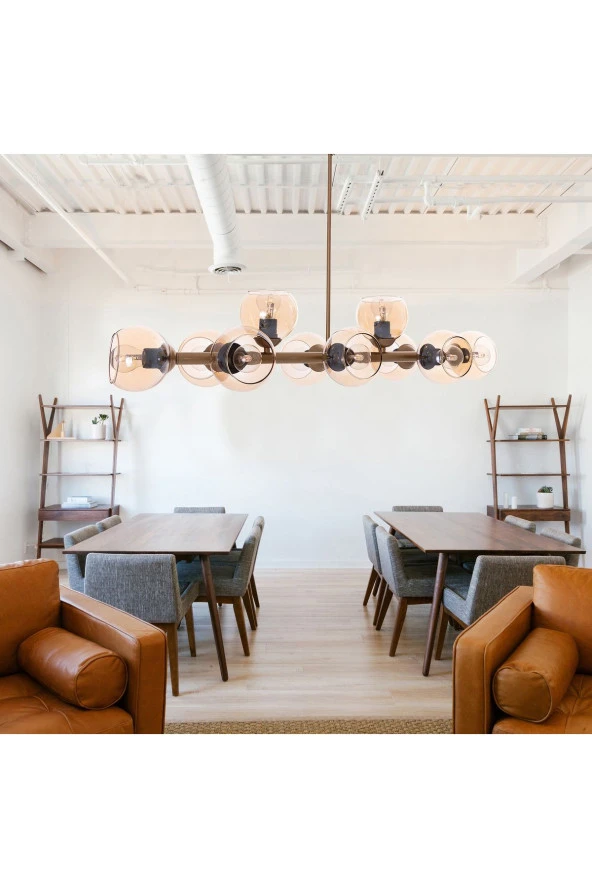 Umur Aydınlatma Minör 10'lu Eskitme Büyük Avize Sarkıt - Resim 4