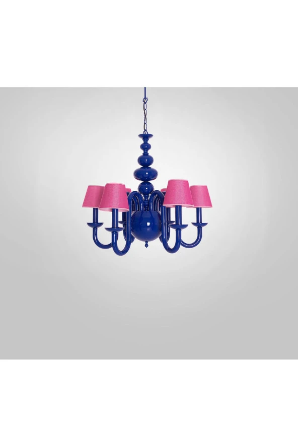 Umur Aydınlatma Roda 6'lı Parlementer Fuşya Şapkalı Sarkıt Avize - Resim 3