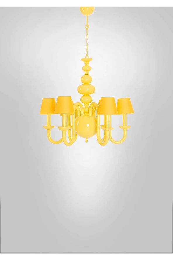 Umur Aydınlatma Roda 6'lı Sarı Şapkalı Sarkıt Avize - Resim 4