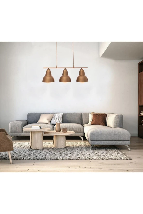 Umur Aydınlatma Lav 3'lü Eskitme Sıralı Sarkıt Avize - Resim 3