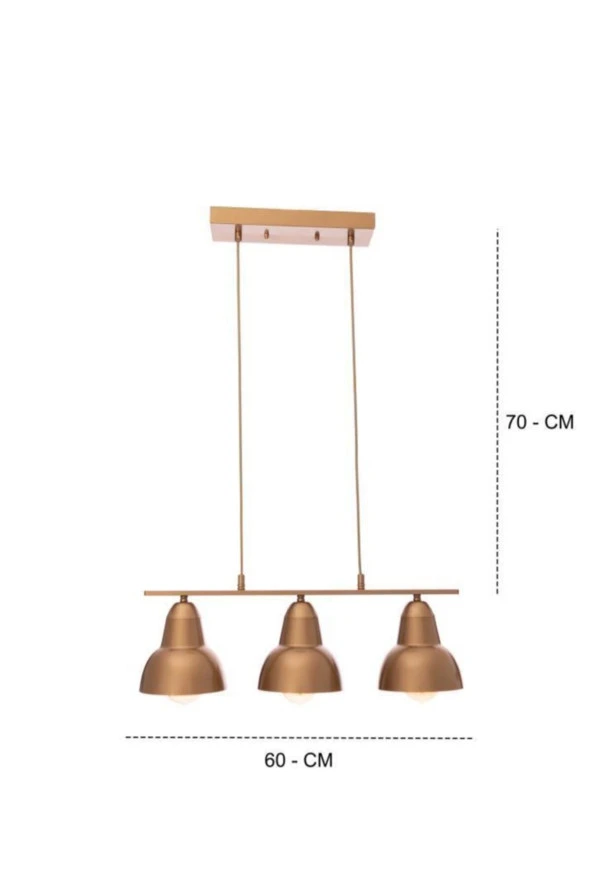 Umur Aydınlatma Lav 3'lü Eskitme Sıralı Sarkıt Avize - Resim 4