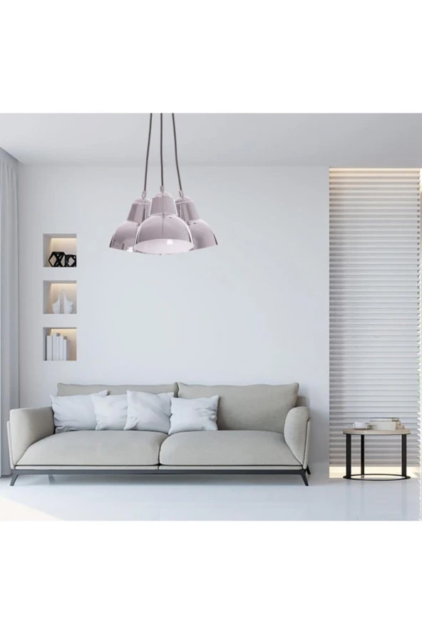 Umur Aydınlatma Lav 3'lü Krom Sarkıt Avize - Resim 2