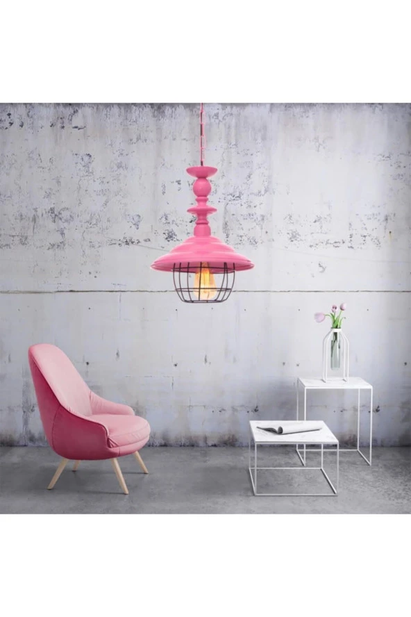 Umur Aydınlatma Dayton Tekli Fuşya Sarkıt Avize - Resim 3