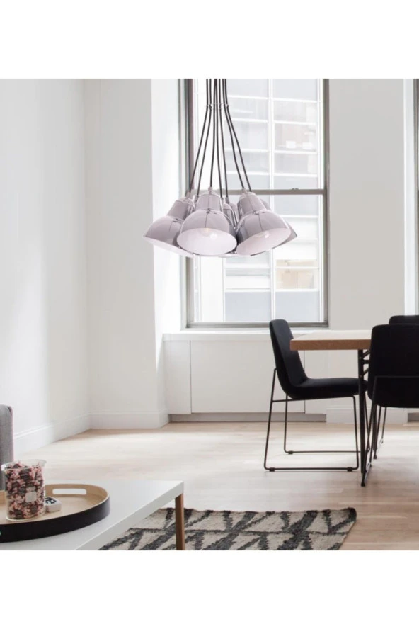 Umur Aydınlatma Lav 7'li Krom Sarkıt Avize - Resim 2