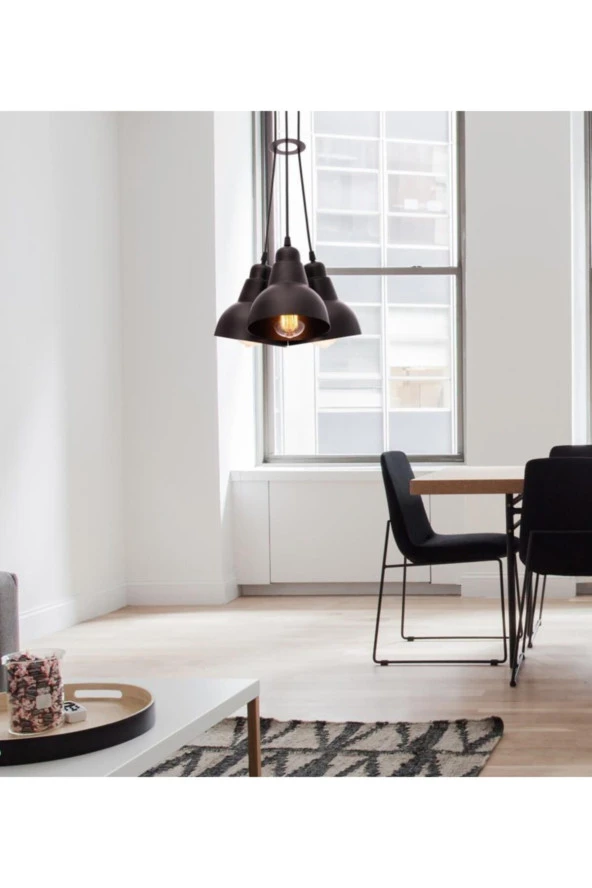 Umur Aydınlatma Lav 3'lü Siyah Sarkıt Avize - Resim 2