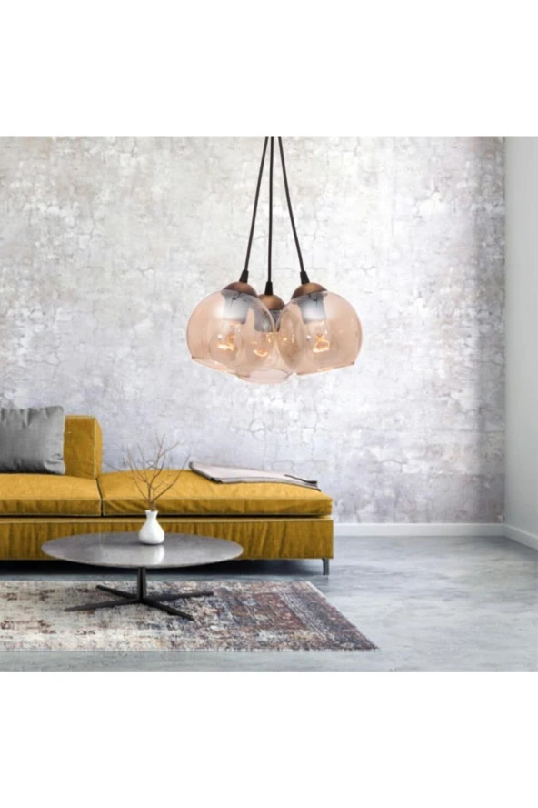 Umur Aydınlatma Minör 3'lü Eskitme Sarkıt Avize - Resim 2