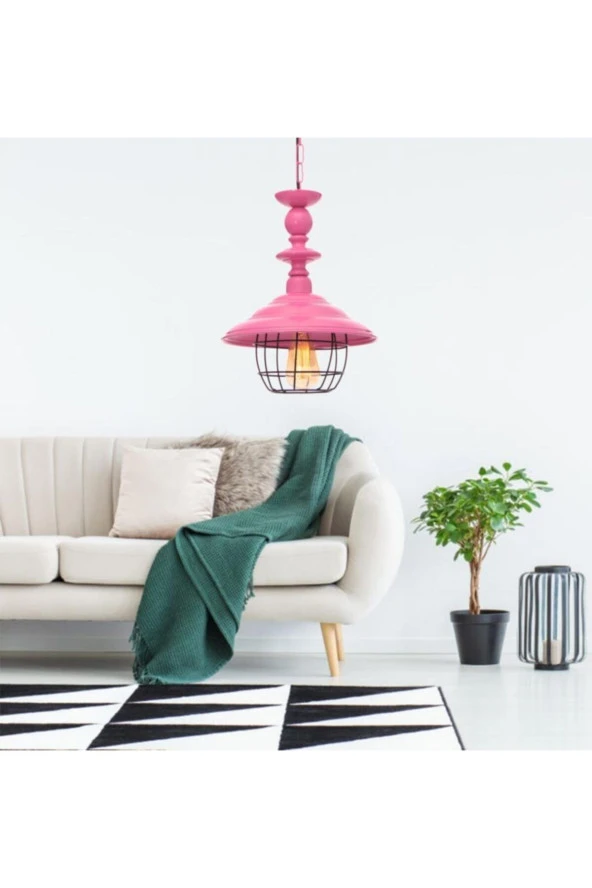 Umur Aydınlatma Dayton Tekli Fuşya Sarkıt Avize - Resim 2