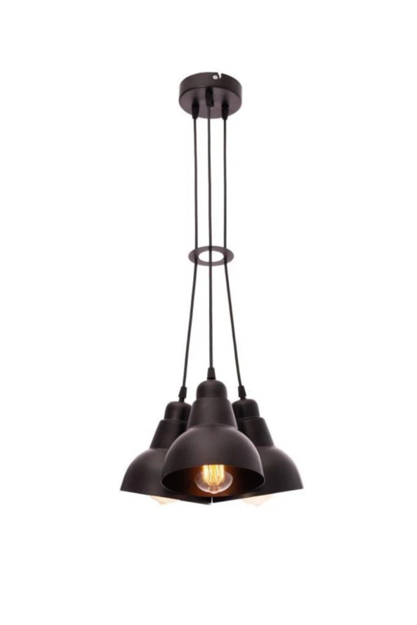 Umur Aydınlatma Lav 3'lü Siyah Sarkıt Avize ürün görseli