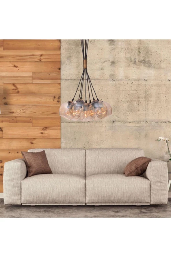 Umur Aydınlatma Minör 7'li Eskitme Sarkıt Avize - Resim 3