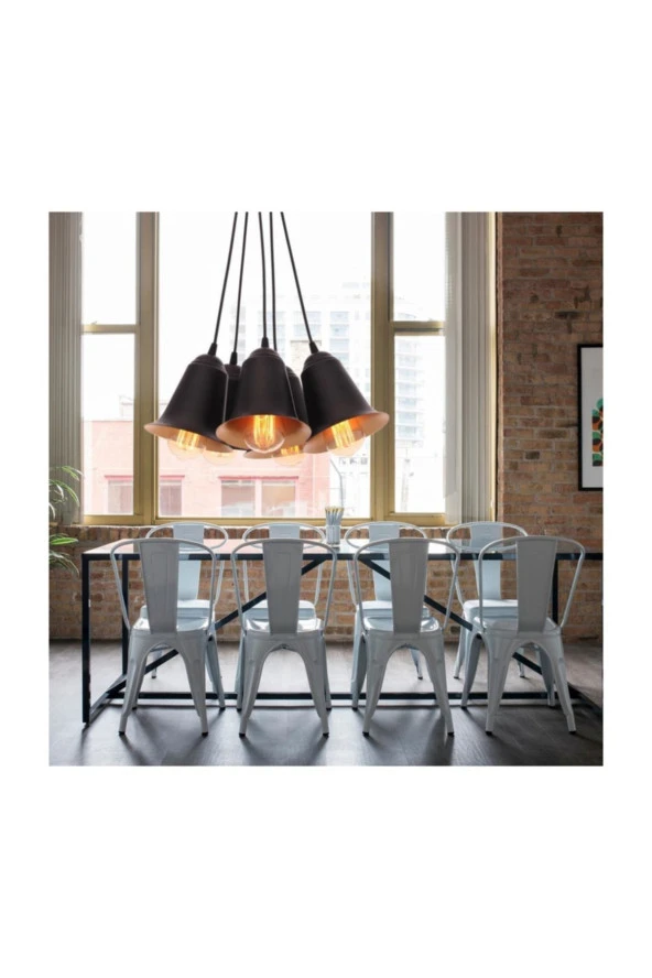 Umur Aydınlatma Padova 5'li Siyah Sarkıt Avize - Resim 2