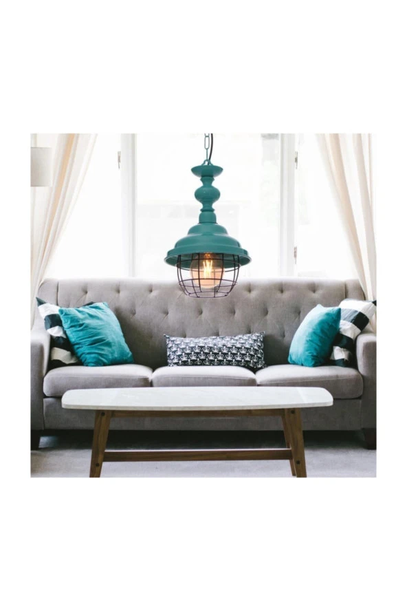 Umur Aydınlatma Togo turkuaz parlak lake avize sarkıt - Resim 2