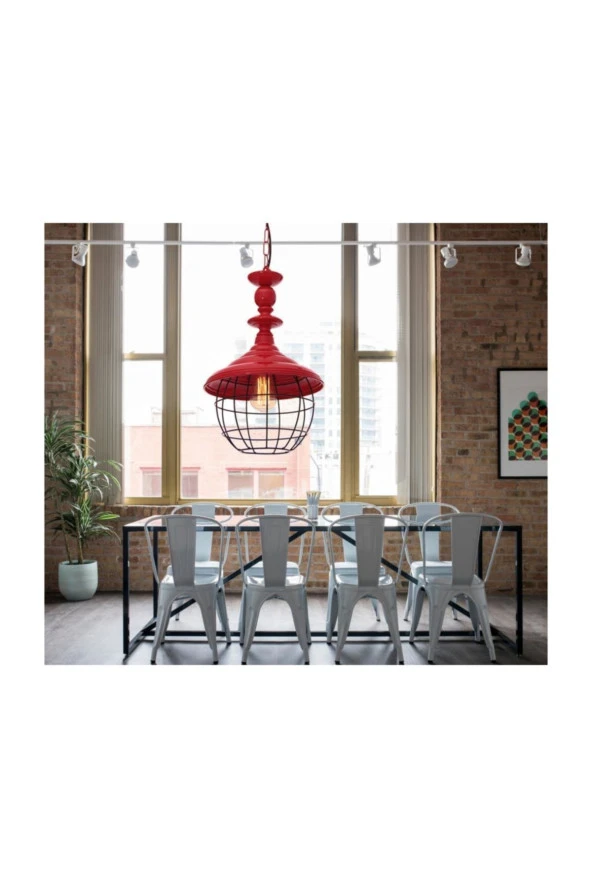 Umur Aydınlatma Dayton Kırmızı Sarkıt Avize - Resim 3