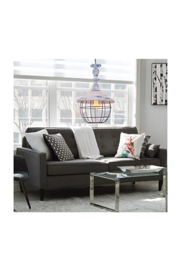 Umur Aydınlatma Dayton Mavi Patinalı Sarkıt Avize - Resim 3