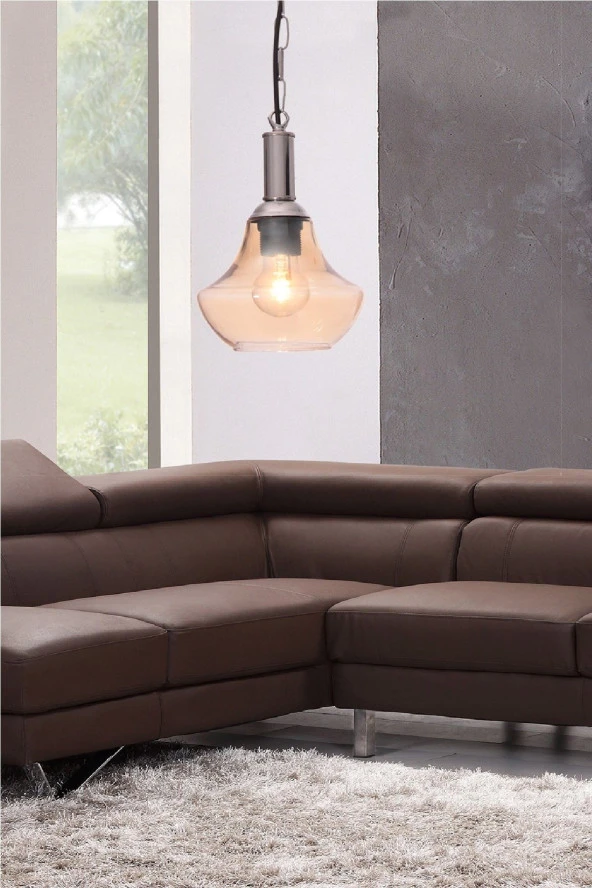 Umur Aydınlatma Umur Aydınlama Lugi tekli krom cam sarkıt avize - Resim 3