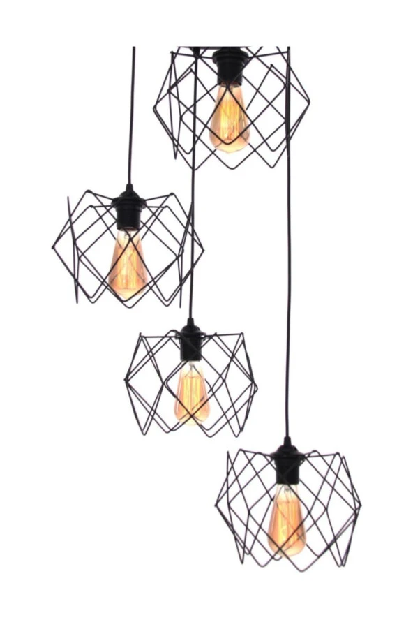 Umur Aydınlatma Altıgen Endüstriyel 4'lü sarkıt avize - Resim 2