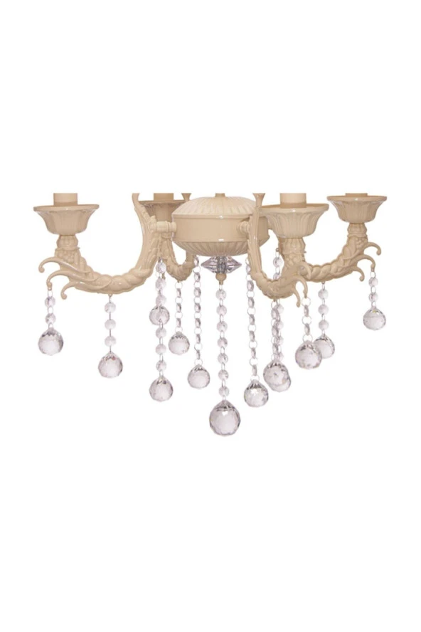 Umur Aydınlatma Novel 4'Lü Krem Renk Abajurlu Avize - Resim 3