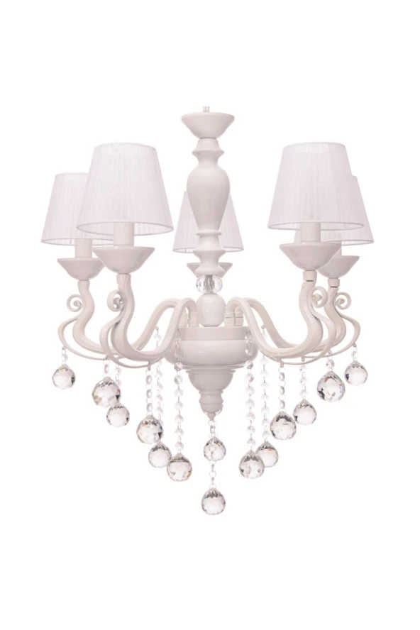 Umur Aydınlatma Lucca 5'Li Beyaz Abajurlu Avize,Yeni Ürün!!! - Resim 3