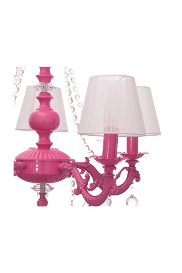 Umur Aydınlatma Dolce Vita 5'li Fuşya Abajurlu Avize - Resim 2