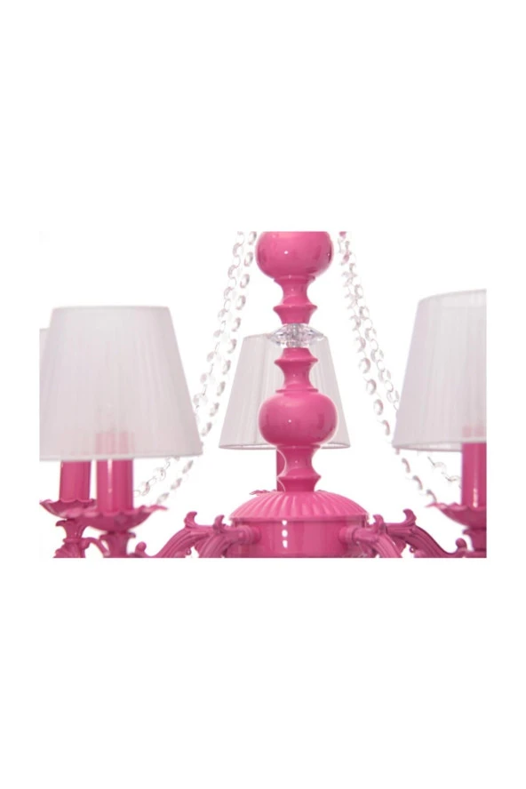 Umur Aydınlatma Dolce Vita 5'li Fuşya Abajurlu Avize - Resim 3