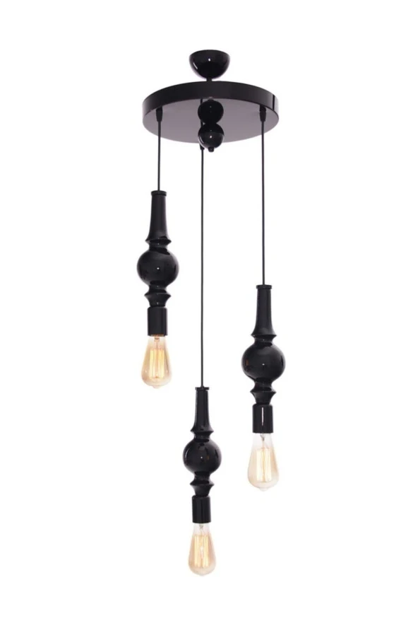 Umur Aydınlatma Zen 3'Lü Siyah Lake Ahşap Sarkıt ürün görseli