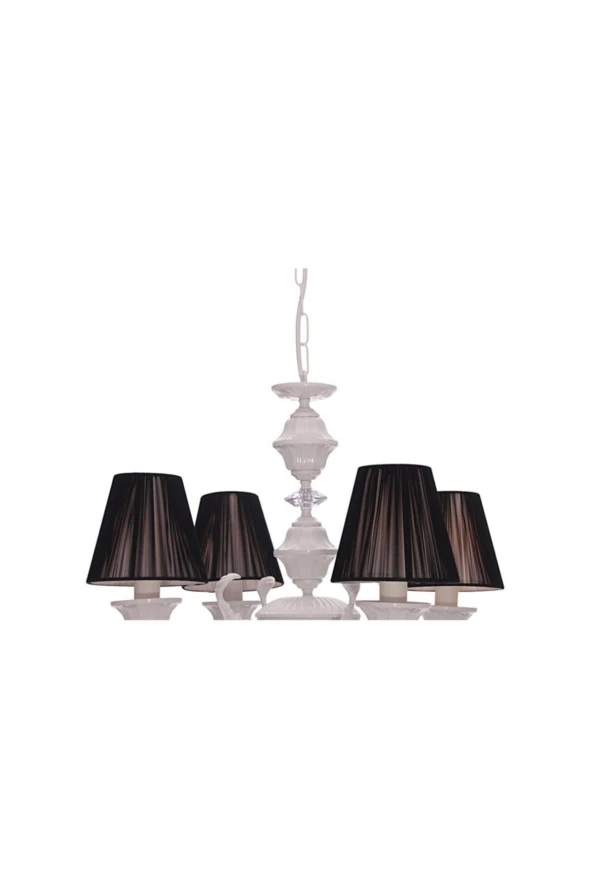 Umur Aydınlatma Novel 4'Lü Beyaz Siyah Şapkalı Avize - Resim 5