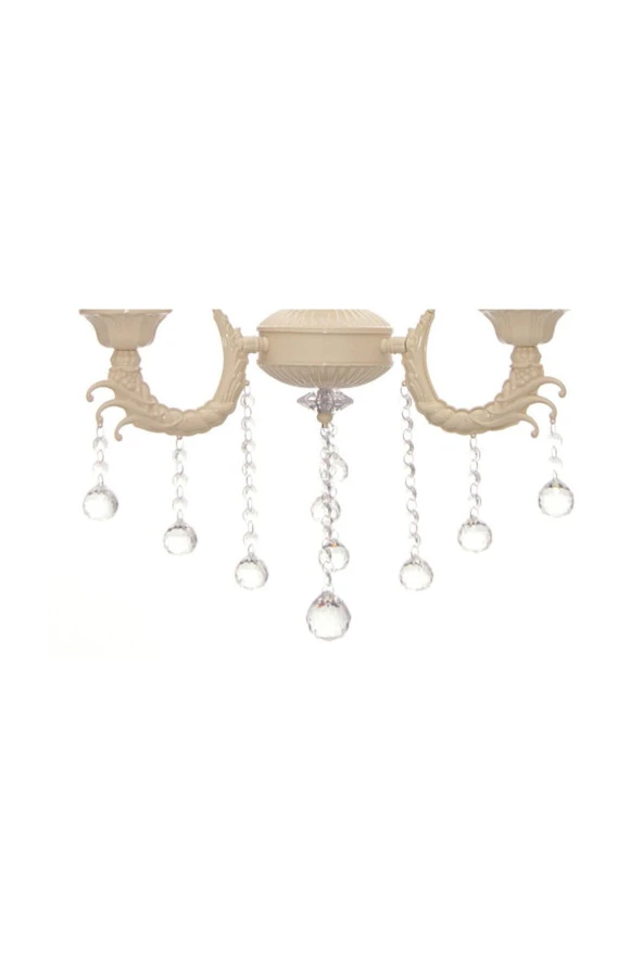 Umur Aydınlatma Novel 3'Lü Krem Renk Abajurlu Avize - Resim 3