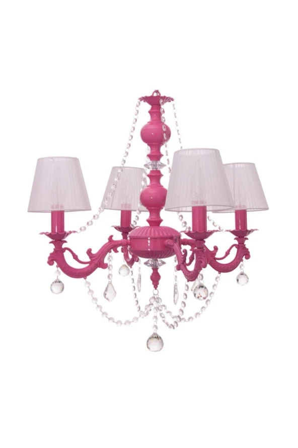 Umur Aydınlatma Dolce Vita 4'lü Fuşya Abajurlu Avize - Resim 3
