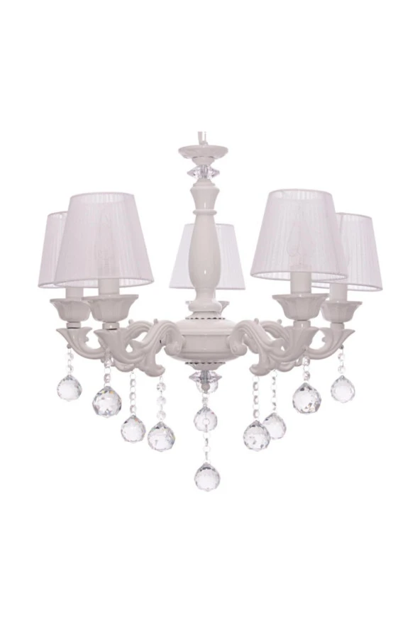 Umur Aydınlatma Borneo 5'li Beyaz Şapkalı Avize - Resim 2