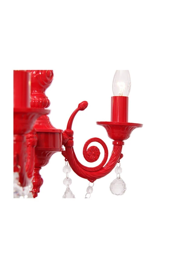 Umur Aydınlatma Senay 3'Lü Kırmızı Avize - Resim 3