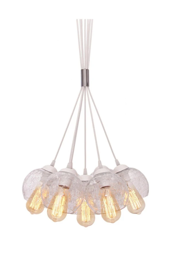 Umur Aydınlatma Minör 7'Li Çatlak Cam Modern Sarkıt - Resim 2