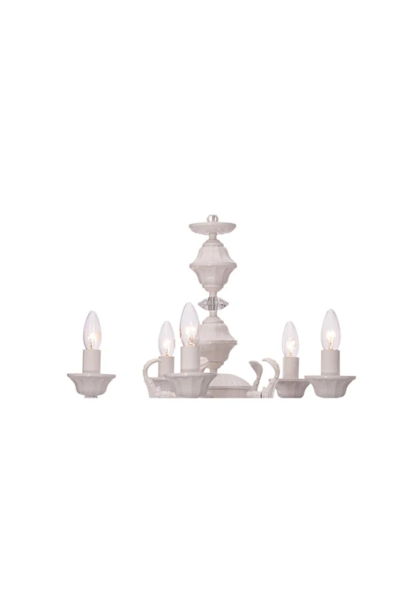 Umur Aydınlatma Novel 5'Li Beyaz Avize - Resim 4