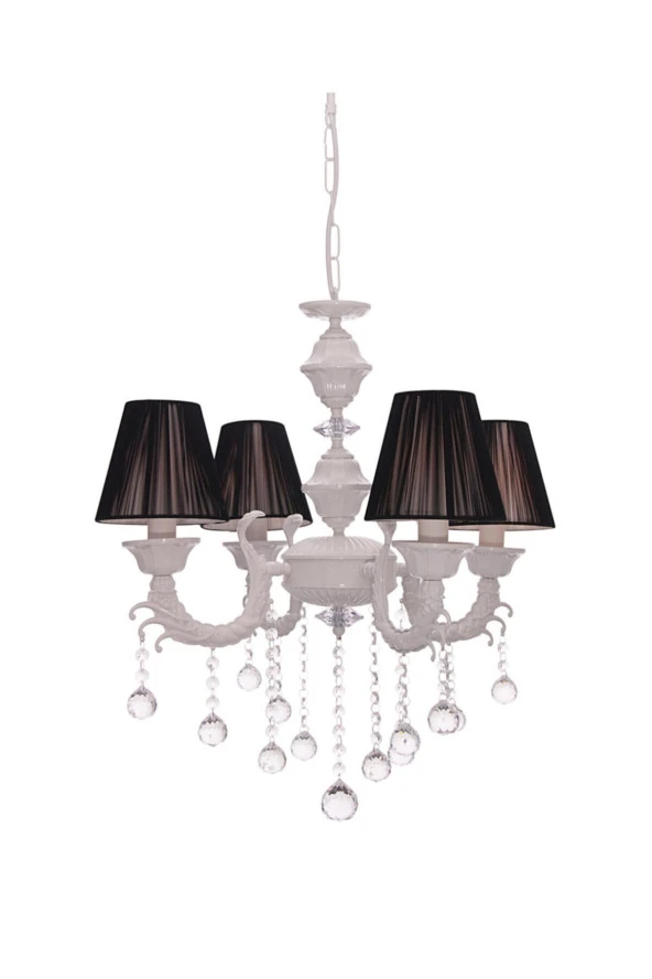 Umur Aydınlatma Novel 4'Lü Beyaz Siyah Şapkalı Avize ürün görseli