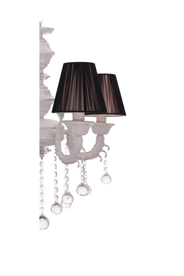 Umur Aydınlatma Novel 4'Lü Beyaz Siyah Şapkalı Avize - Resim 2