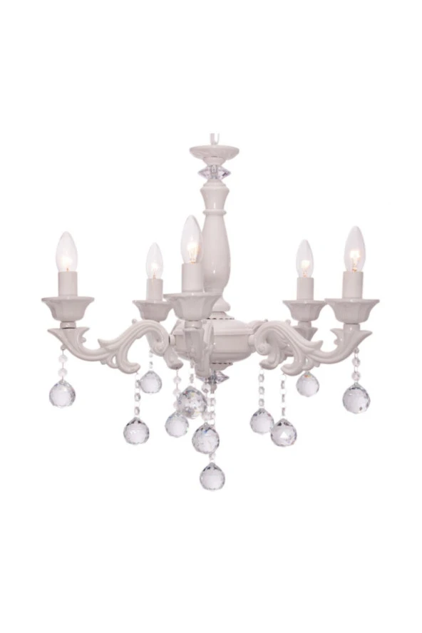 Umur Aydınlatma Borneo 5'li Beyaz Avize - Resim 3