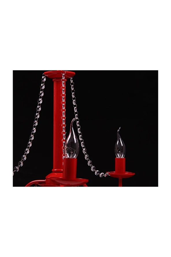 Umur Aydınlatma Malene 4'lü Kırmızı Avize - Resim 3