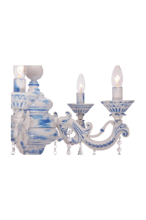 Umur Aydınlatma Dolce Vita 5'li Abajurlu Büyük Patinalı Avize - Resim 3