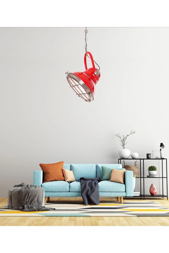 Umur Aydınlatma London Kırmızı Avize Sarkıt - Resim 5