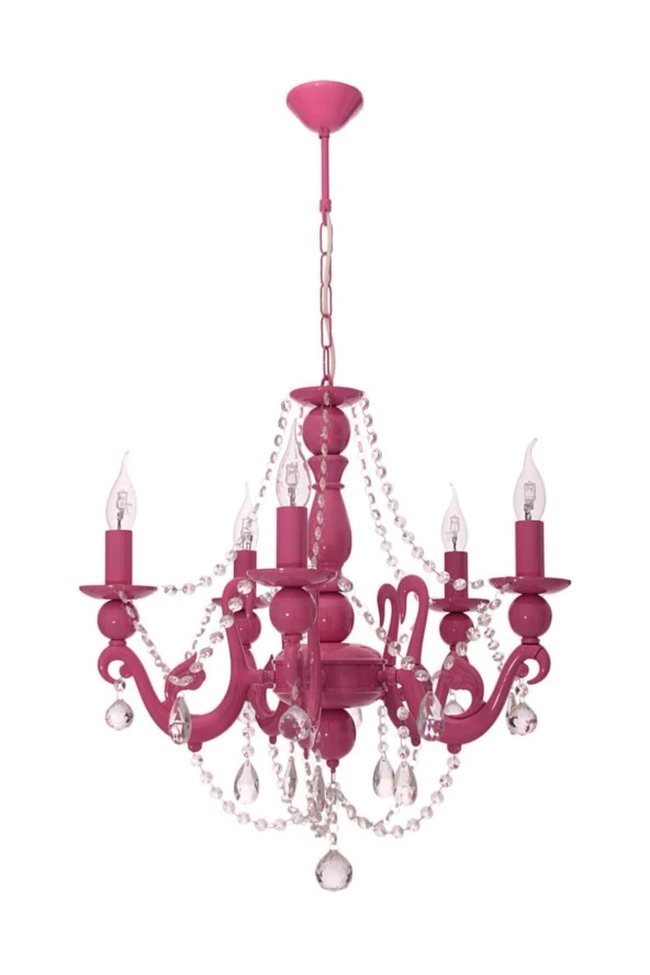 Umur Aydınlatma Bella retro 5'li fuşya Avize ürün görseli