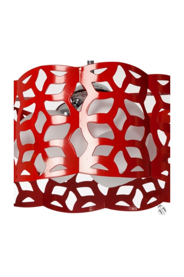 Umur Aydınlatma Alara 3'Lü Modern Kırmızı Sarkıt - Resim 2