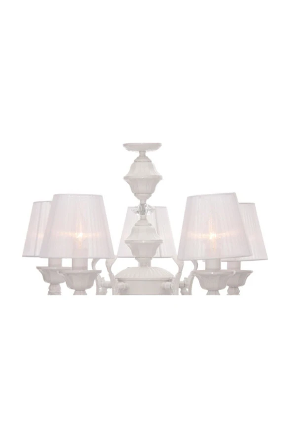 Umur Aydınlatma Novel 5'li beyaz şapkalı avize - Resim 2