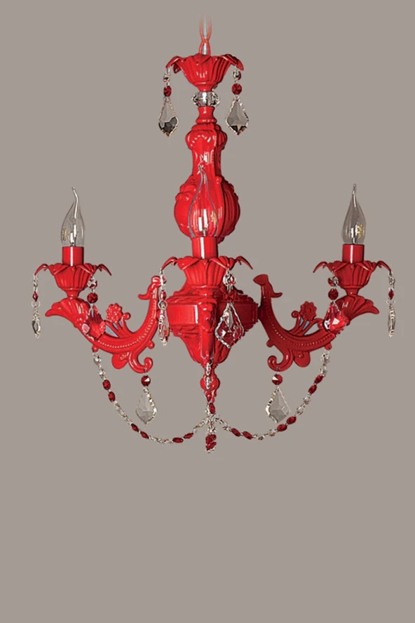 Umur Aydınlatma Şah 3'Lü Kırmızı Avize ürün görseli