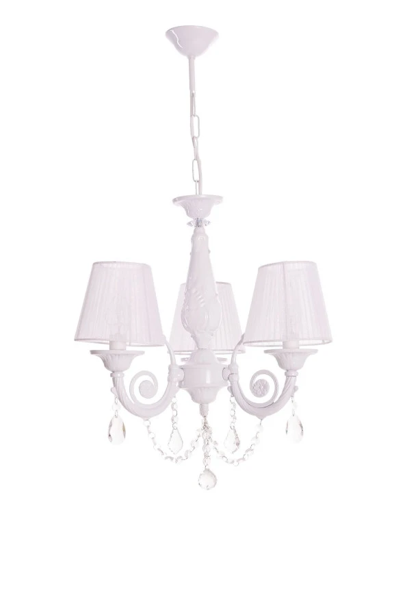 Umur Aydınlatma Senay 3'lü beyaz şapkalı minimalist tasarım avize - Resim 3