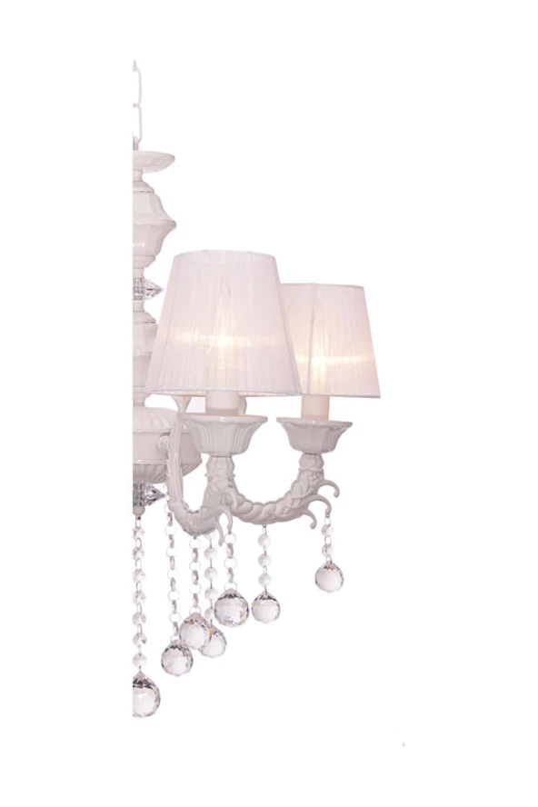 Umur Aydınlatma Umu Aydınlatma Novel 4'Lü Beyaz Şapkalı Avize - Resim 2