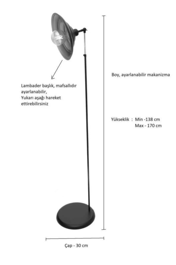 Umur Aydınlatma Beyaz Dayton Lambader - Resim 4