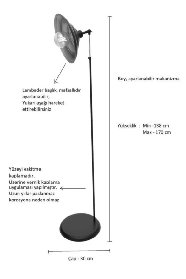Umur Aydınlatma Dayton Eskitme Lambader - 4