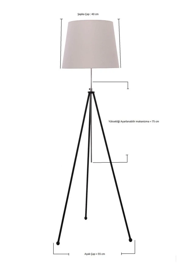 Umur Aydınlatma Tripod Beyaz Ayak Kırmızı Şapkalı Lambader - Resim 2