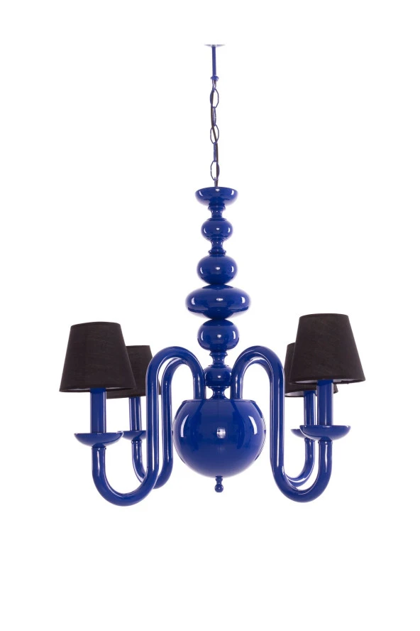 Umur Aydınlatma Roda 4'lü Parlement Mavi Siyah Şapkalı Sarkıt Avize ürün görseli