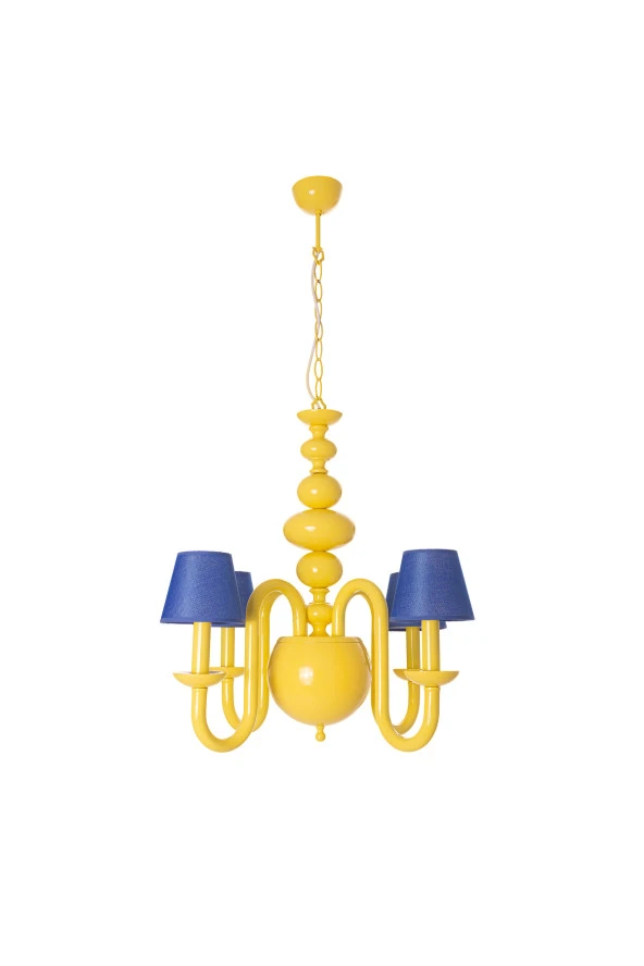 Umur Aydınlatma Roda 4'lü Sarı Mavi Şapkalı Sarkıt Avize ürün görseli